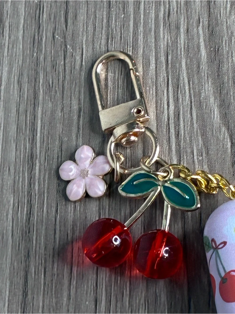 🐼 3/$25 NWT Pink Cherry Blossom Atomizer Holder Keychain